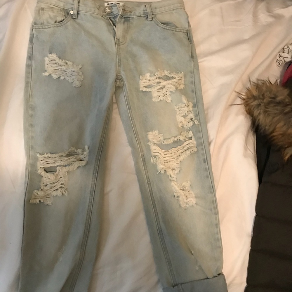 One Teaspoon boyfriend cropped jeans